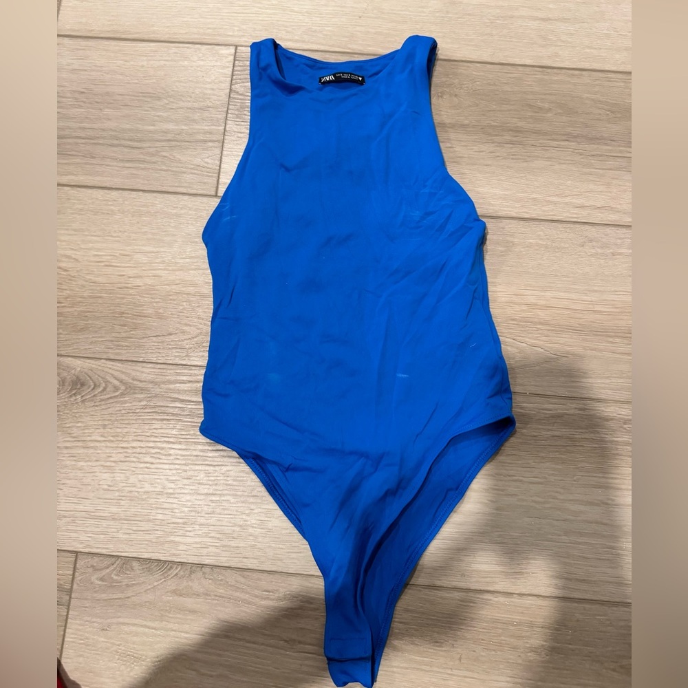 ZARA Seamless Cobalt Blue Bodysuit